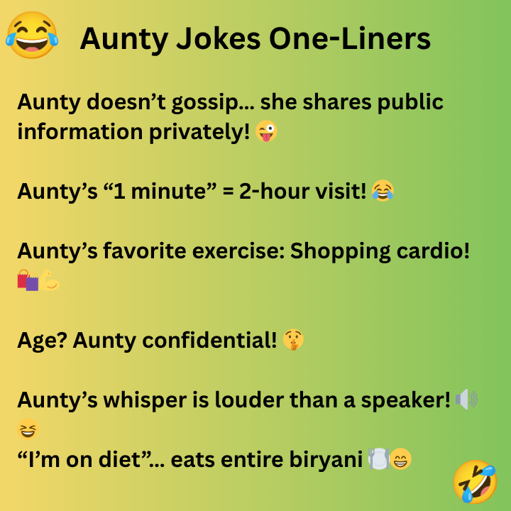 Aunty Jokes One-Liners