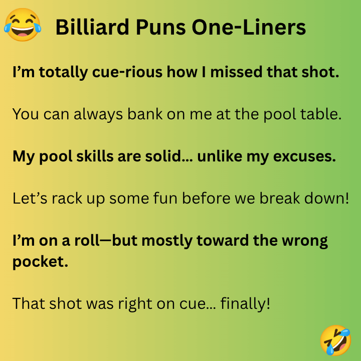 Billiard Puns One-Liners