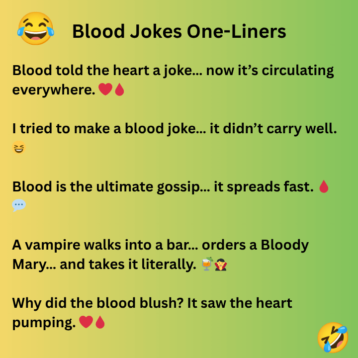 Blood Jokes One-Liners