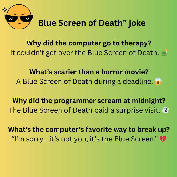 Blue Screen of Death” joke