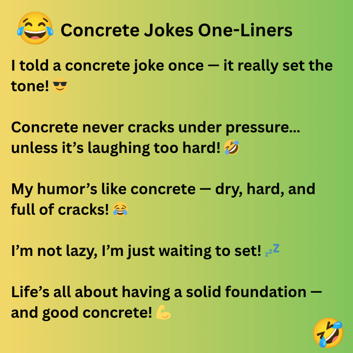 Concrete Jokes One-Liners