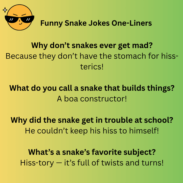 Funny Snake Jokes One-Liners