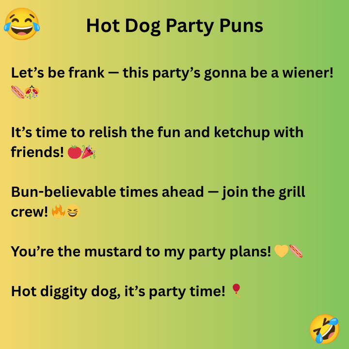 Hot Dog Party Puns