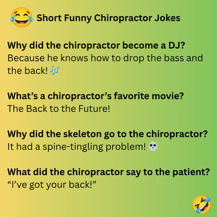 Short Funny Chiropractor Jokes 