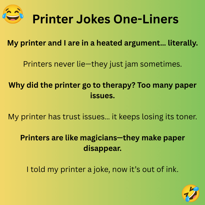 Printer Jokes One-Liners