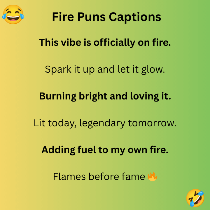 Fire Puns Captions