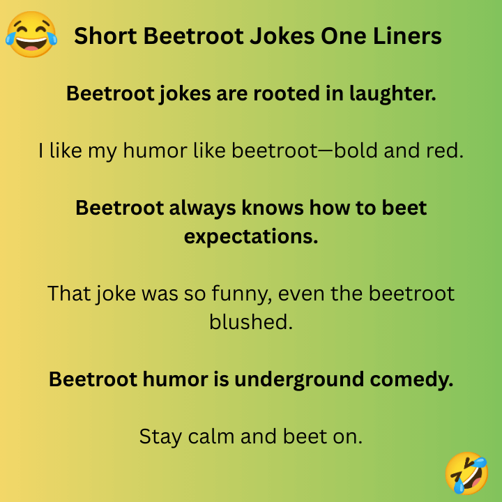 Short Beetroot Jokes One Liners