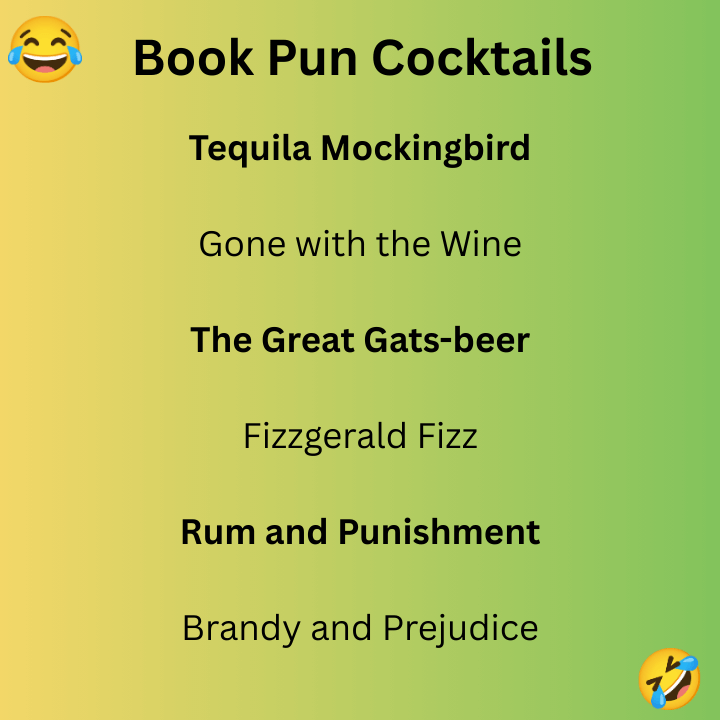 Book Pun Cocktails