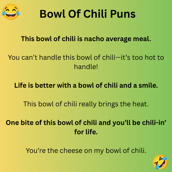 Bowl Of Chili Puns 