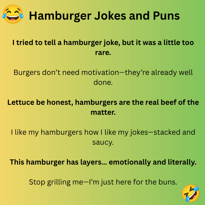 Hamburger Jokes and Puns