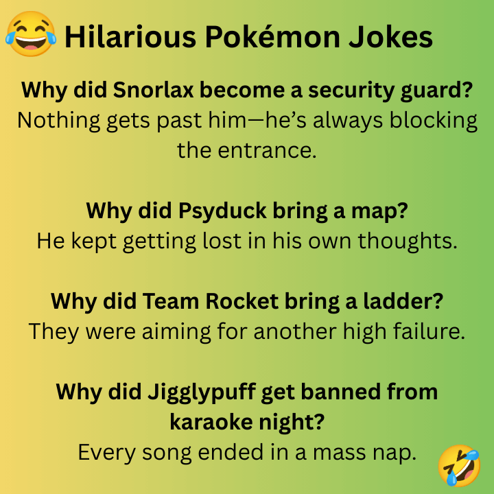 Hilarious Pokémon Jokes
