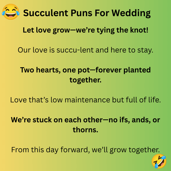 Succulent Puns For Wedding
