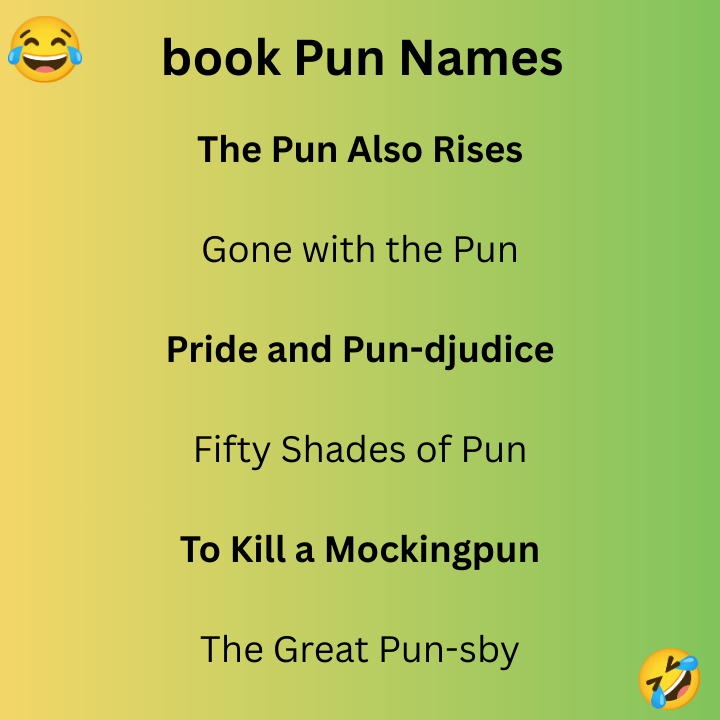 book Pun Names