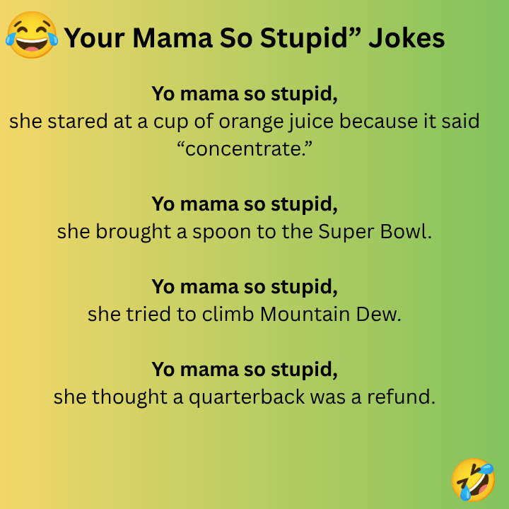 Your Mama So Stupid” Jokes
